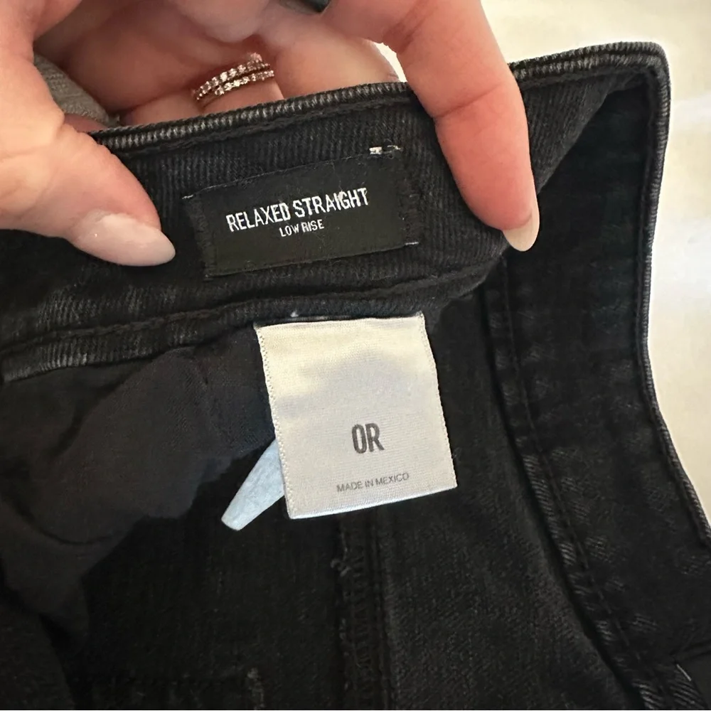 Black Low Rise Relaxed Straight Cargo Jeans
